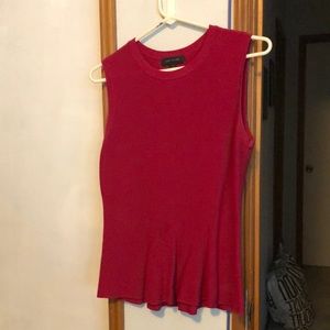 Ann Taylor knit peplum sleeveless blouse